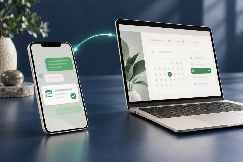 スマートフォンの予約とWebの連携イメージ